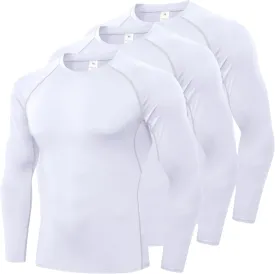 1/3 Pack Mens Compression Shirts Athletic Long Sleeve Sports Running Tops Workout Baselayer Undershirts