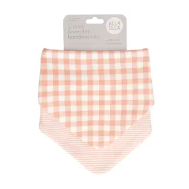 Bandana Bibs 2pk - Gingham Strawberry