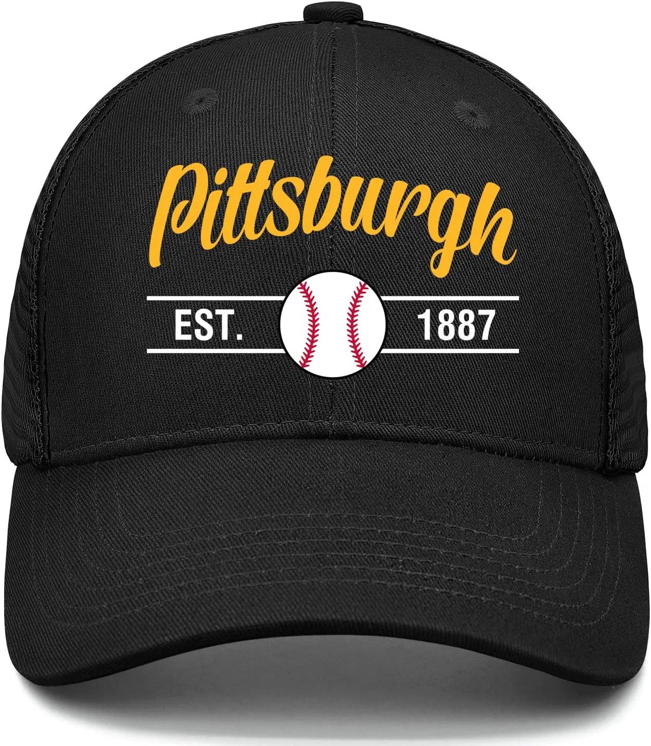 Black Cap Men Women Mesh Baseball Hat Embroidered Trucker Hats Youth Apparel Gifts Snapback Caps
