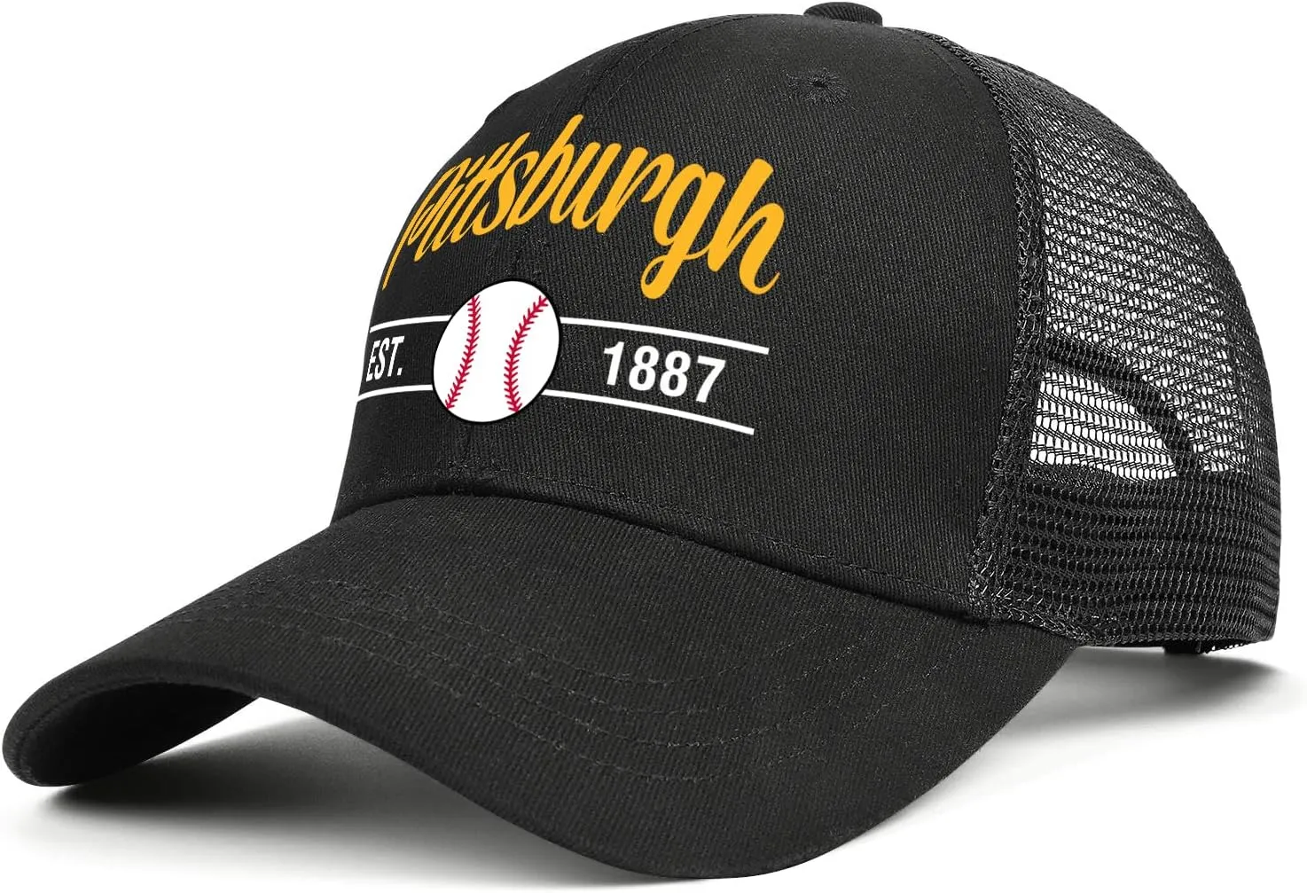 Black Cap Men Women Mesh Baseball Hat Embroidered Trucker Hats Youth Apparel Gifts Snapback Caps