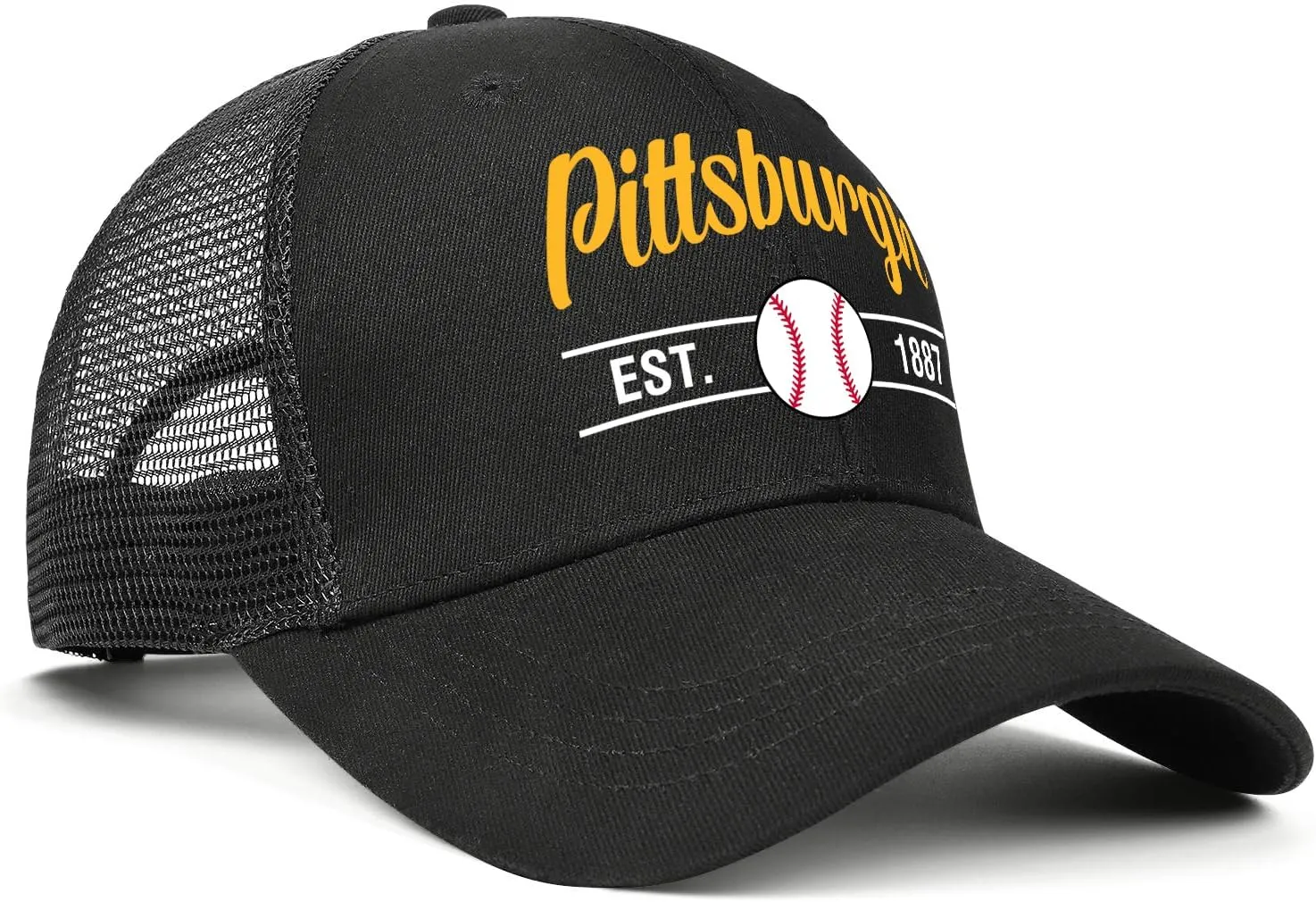 Black Cap Men Women Mesh Baseball Hat Embroidered Trucker Hats Youth Apparel Gifts Snapback Caps