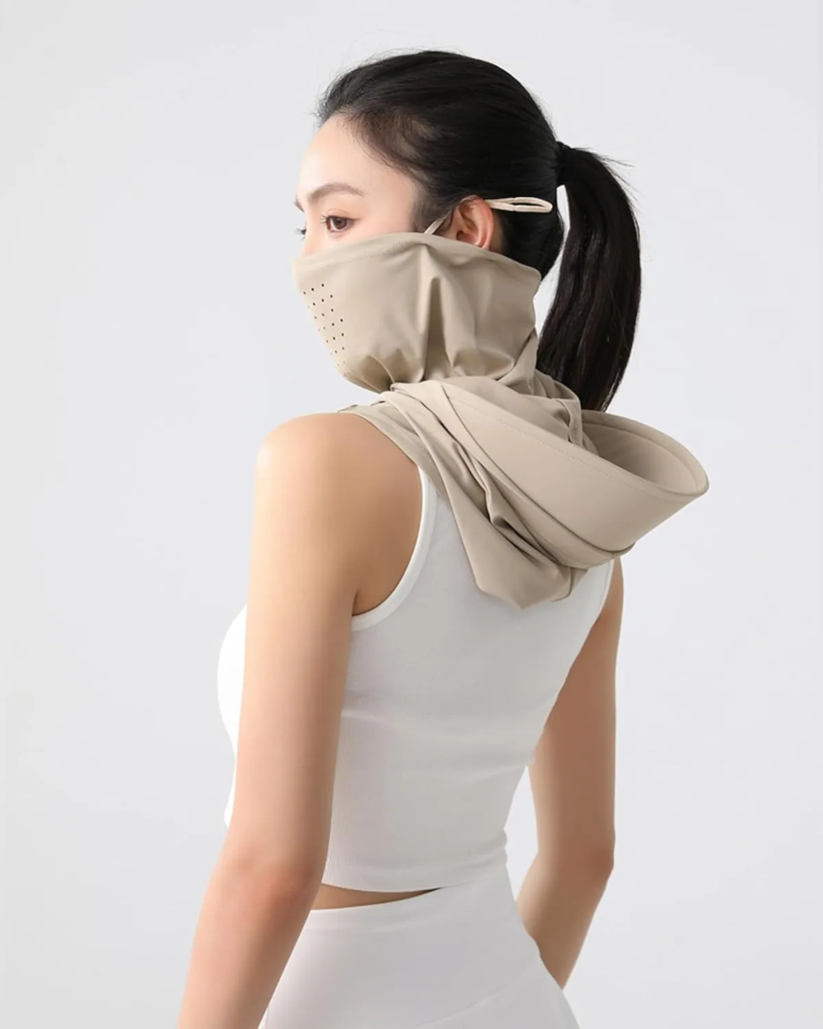 BSYLOOWomen's Balaclava with Hood-Full UV Protection,Wide Brim Hat,Multi-Purpose Design for Outdoor Activities,Cycling,Travel
