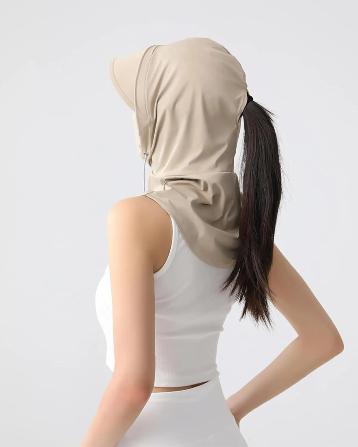 BSYLOOWomen's Balaclava with Hood-Full UV Protection,Wide Brim Hat,Multi-Purpose Design for Outdoor Activities,Cycling,Travel