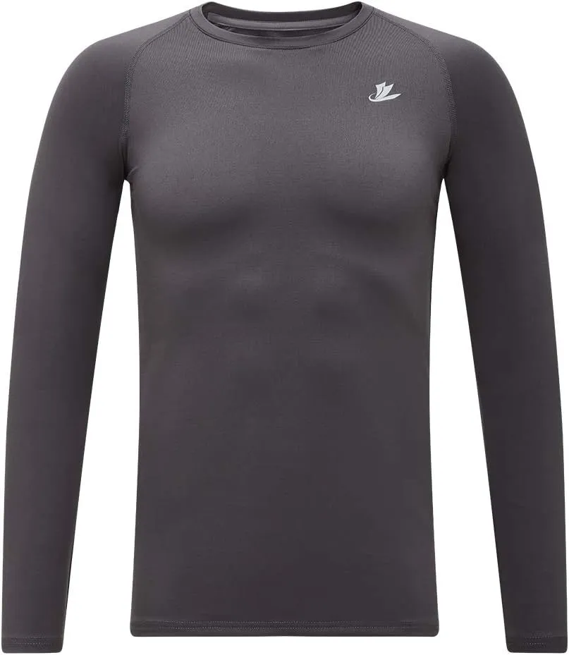 DEVOROPA Youth Boys Compression Thermal Shirt Long Sleeve Fleece Baselayer Soccer Baseball Undershirt