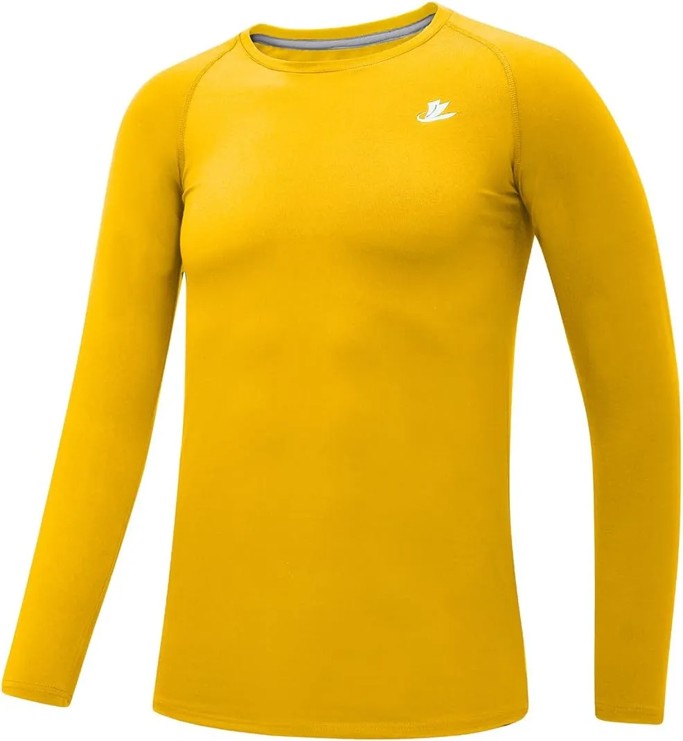 DEVOROPA Youth Boys Compression Thermal Shirt Long Sleeve Fleece Baselayer Soccer Baseball Undershirt