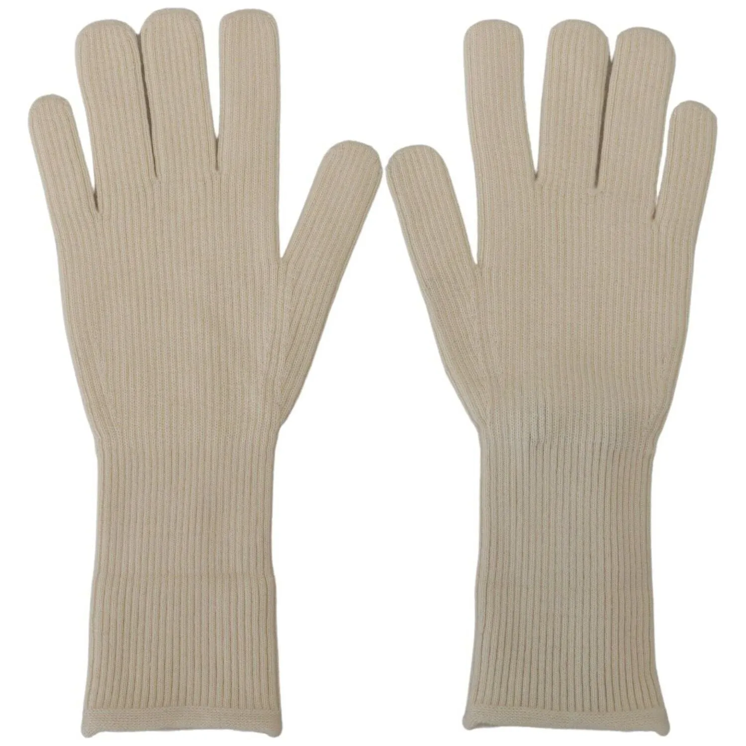 Dolce & Gabbana Elegant White Cashmere Gloves