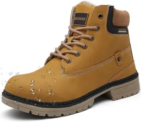 Eagsouni Mens Womens Snow Boots Warm Fur Lined Ankle Booties Hiking Trekking Trail Climbing Shoes Lace Up Anti-Slip Waterproof Working Outdoor Backpacking Boots