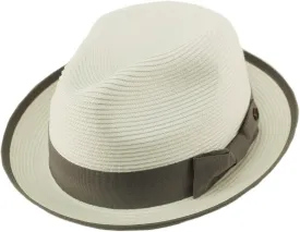 Epoch Men's Classy Travel Crushable 2tone Derby Fedora Upturn Curl Brim Hat