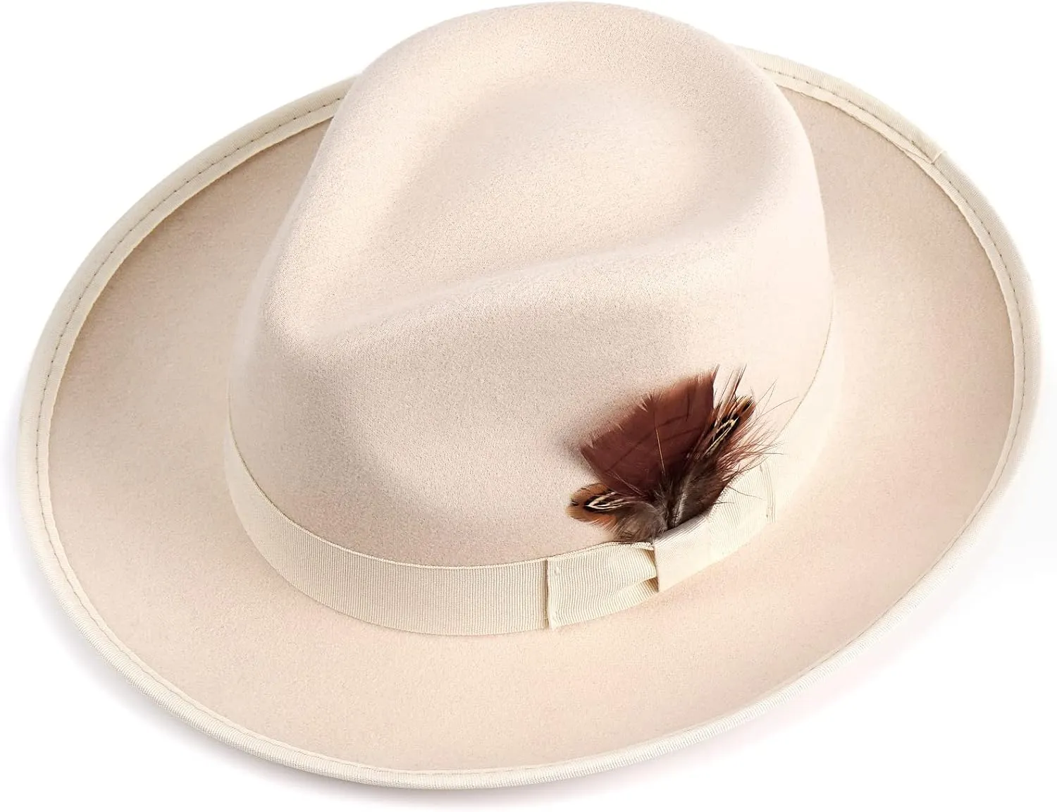 FADACHY Fedora Hats for Men & Women Wide Brim Felt Hat Dress Panama Trilby Hats