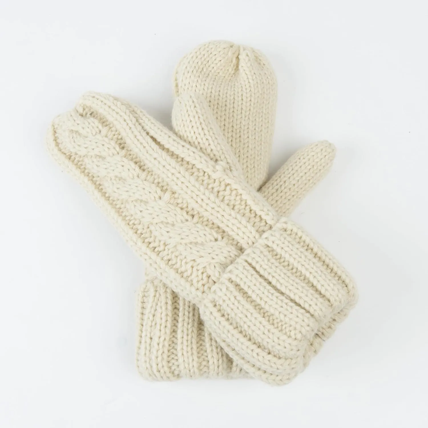Howard's Knit Mittens for Women - Sierra Cable Knit Mittens, Fleece Lined Mitten Pair for Winter and Cold Weather, One Size