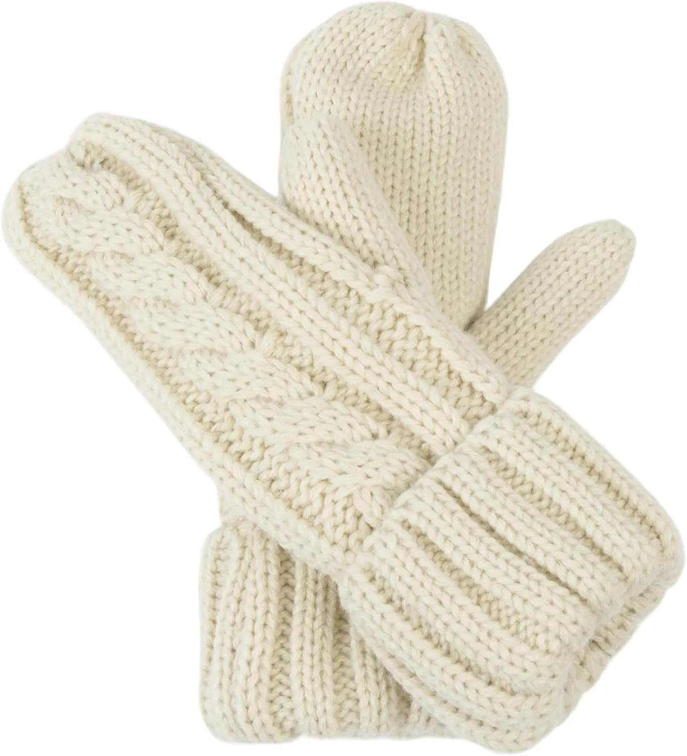 Howard's Knit Mittens for Women - Sierra Cable Knit Mittens, Fleece Lined Mitten Pair for Winter and Cold Weather, One Size
