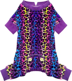 KYEESE Dog Pajamas Velvet Dog Pajamas Small Sized Dogs Soft Dogs Clothes Pjs with Leopard Pattern Stretchy Pet Jammies Coat Comfy Pet Onesie Costume, X-Large