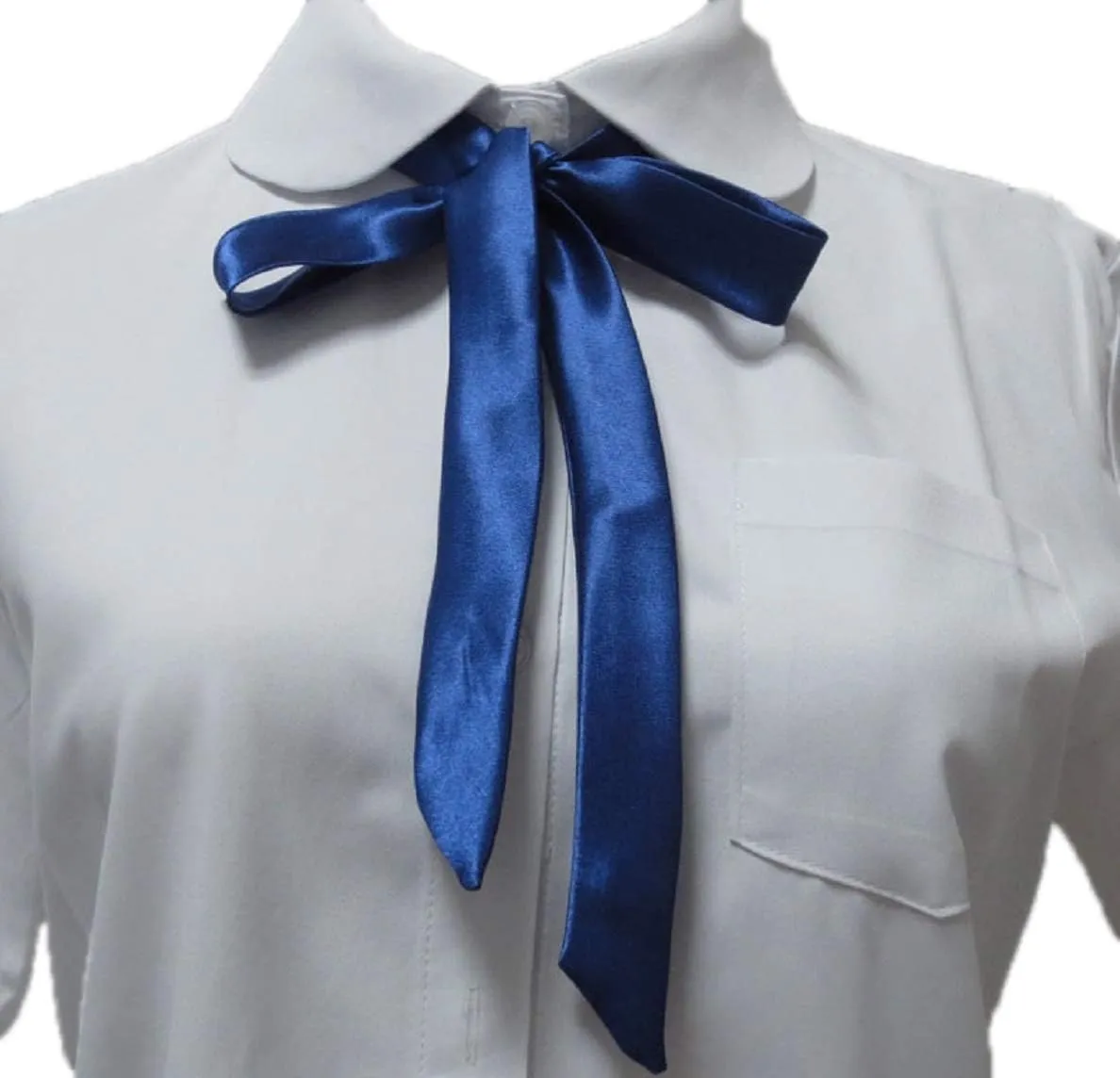 Ladies Long Pre Bow Tie Solid Color Bowtie for Women