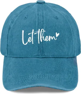 Let Them Funny hat for Men Funny Vintage Cotton Washed Baseball Caps Adjustable Dad Hat Crazy