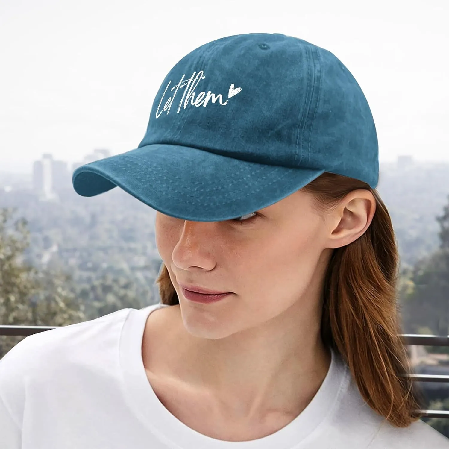 Let Them Funny hat for Men Funny Vintage Cotton Washed Baseball Caps Adjustable Dad Hat Crazy