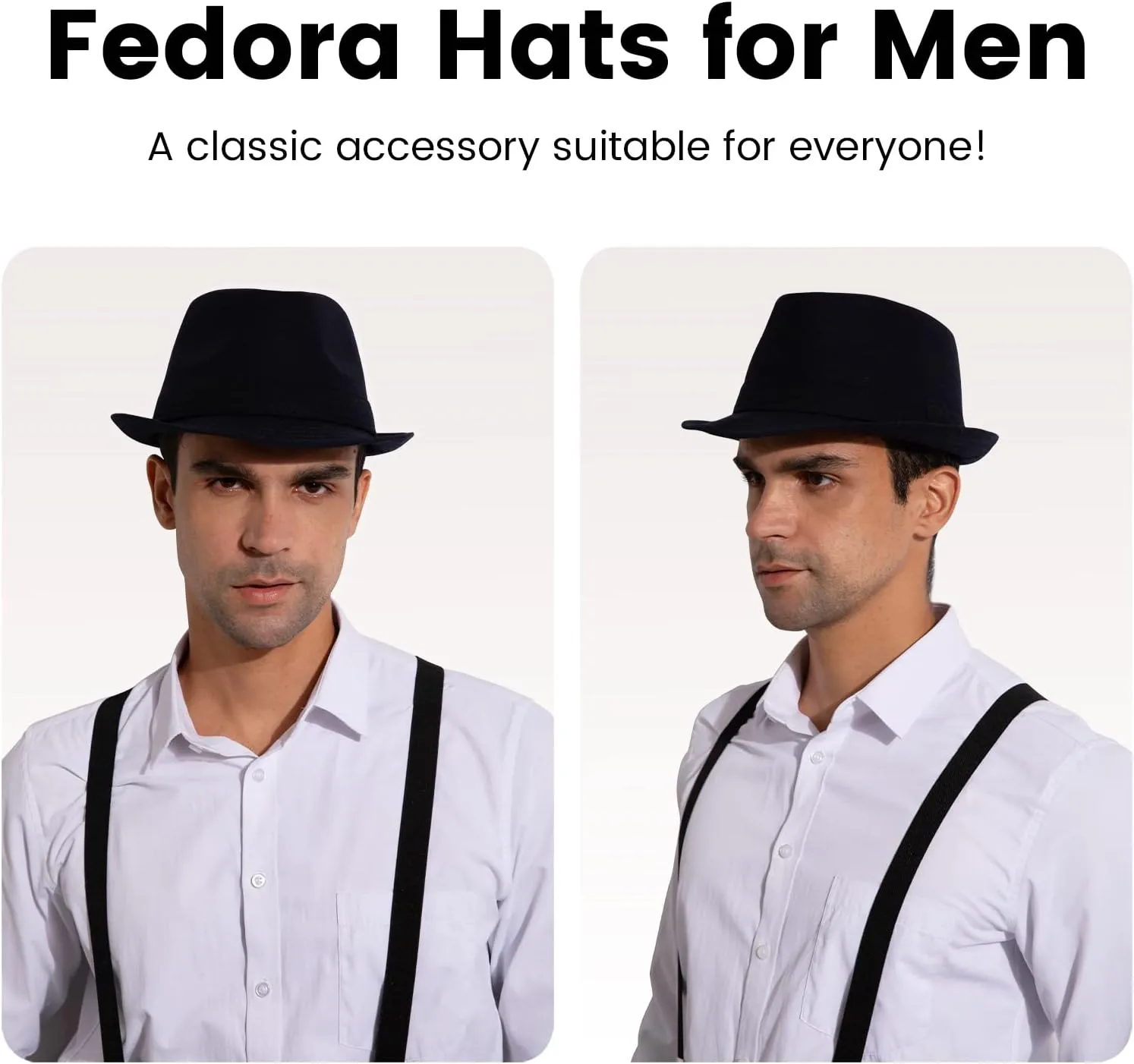 Men's Classic Manhattan Structured Trilby Fedora Hat for Women