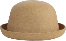Mnjyihy Women Men Wool Dome Fedoras Hats Solid Color Jazz Cap Elegant Ladies Party Bowler Hats