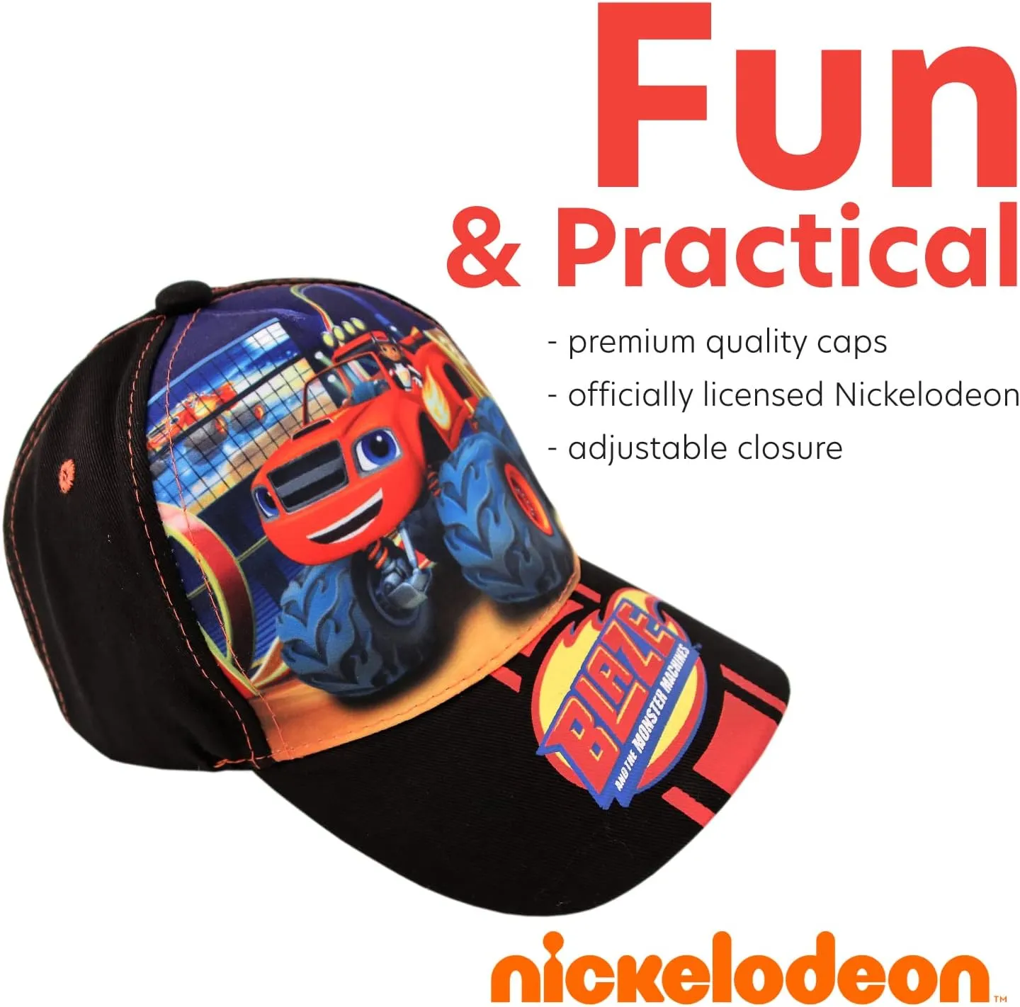 Nickelodeon Boys' Blaze and The Monster Machines Hat -Adjustable Cotton Baseball Cap (Toddler)