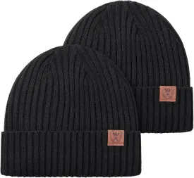 OZERO Knit Beanie Winter Hat, Thermal Thick Polar Fleece Snow Skull Cap for Men and Women