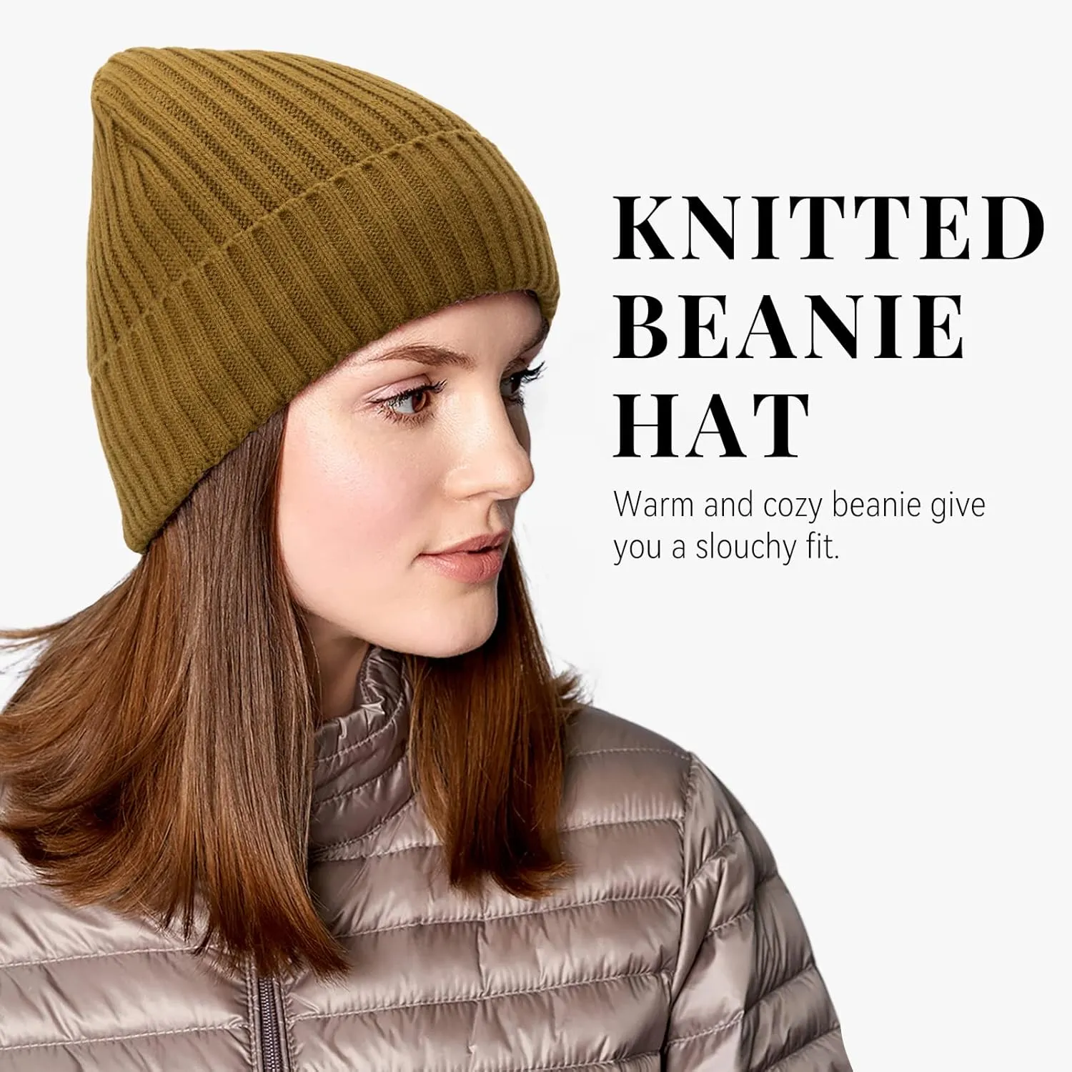 OZERO Knit Beanie Winter Hat, Thermal Thick Polar Fleece Snow Skull Cap for Men and Women
