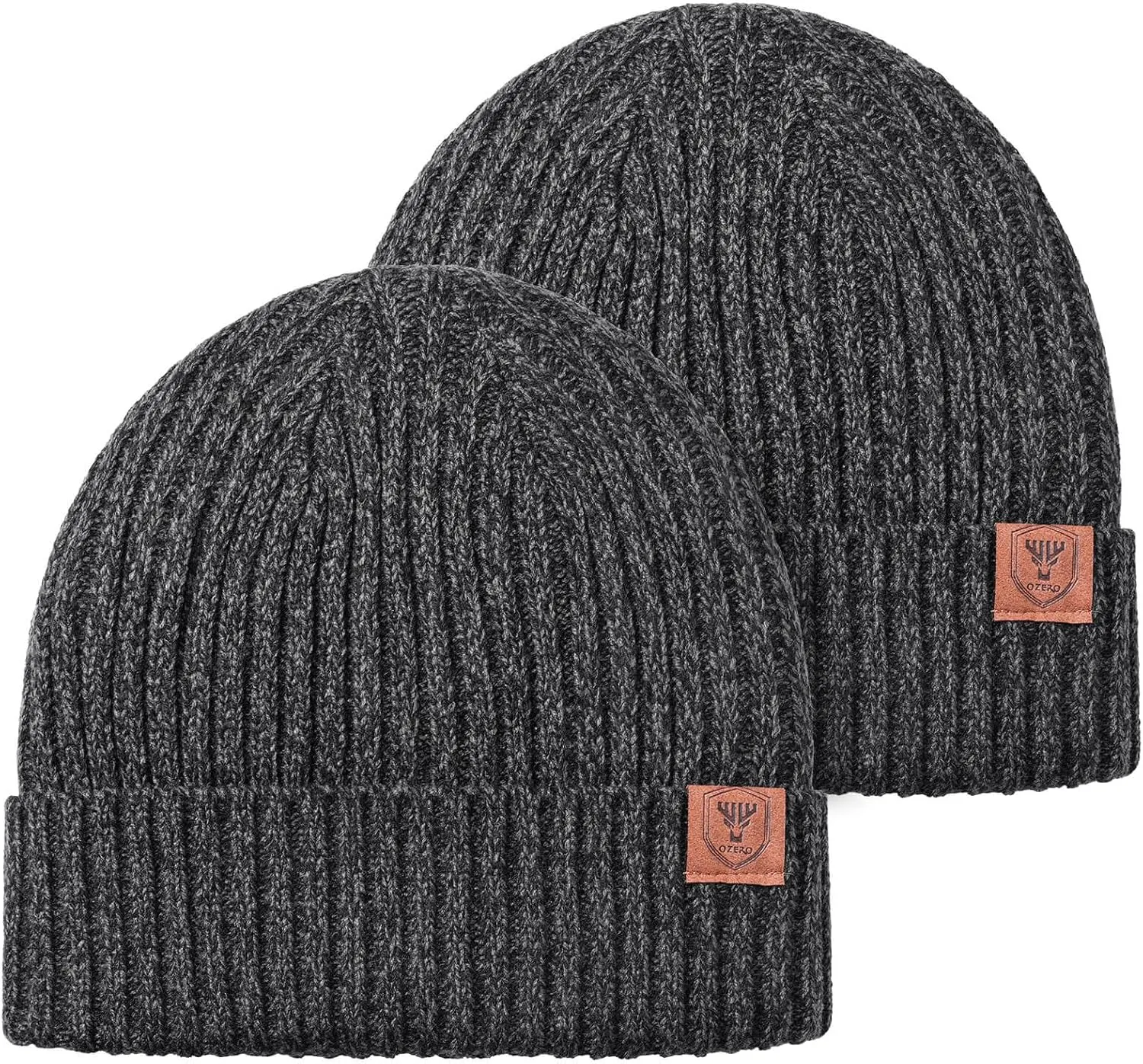 OZERO Knit Beanie Winter Hat, Thermal Thick Polar Fleece Snow Skull Cap for Men and Women