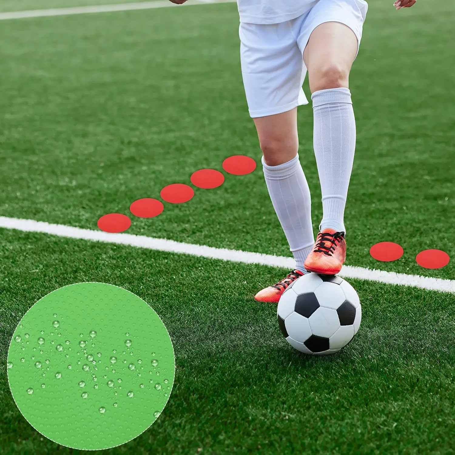 PATIKIL Spot Markers, Non-Slip Floor Dots Agility Markers Flat Field Cones Poly Dot