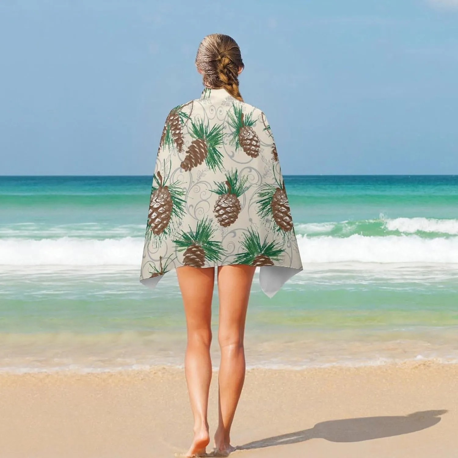 Pinecone Large Oversized Beach Towel Quick Dry Absorbent Lightweight Thin Bathroom Bath Pool Swim Towels Sand Free Towel