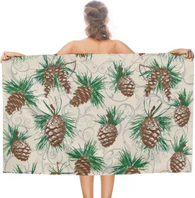 Pinecone Large Oversized Beach Towel Quick Dry Absorbent Lightweight Thin Bathroom Bath Pool Swim Towels Sand Free Towel