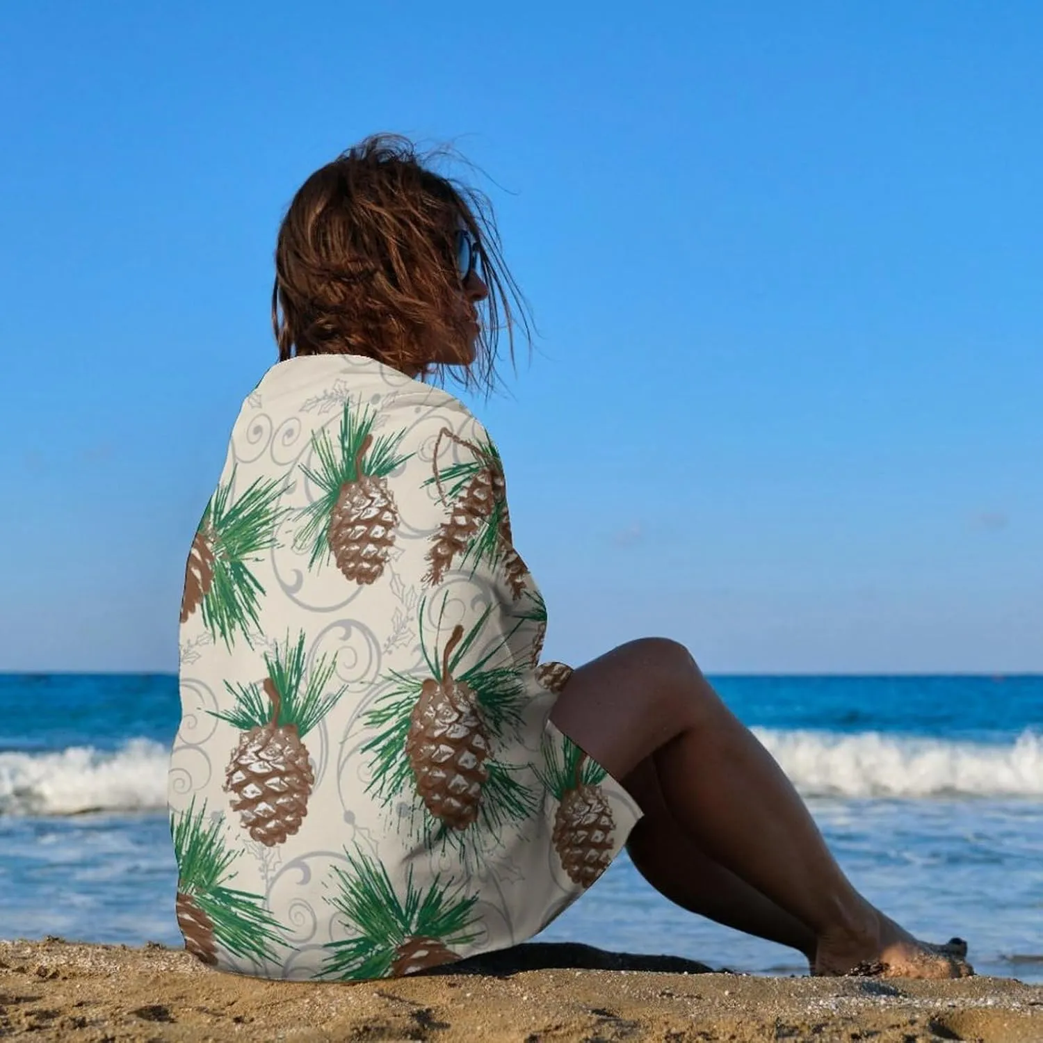 Pinecone Large Oversized Beach Towel Quick Dry Absorbent Lightweight Thin Bathroom Bath Pool Swim Towels Sand Free Towel