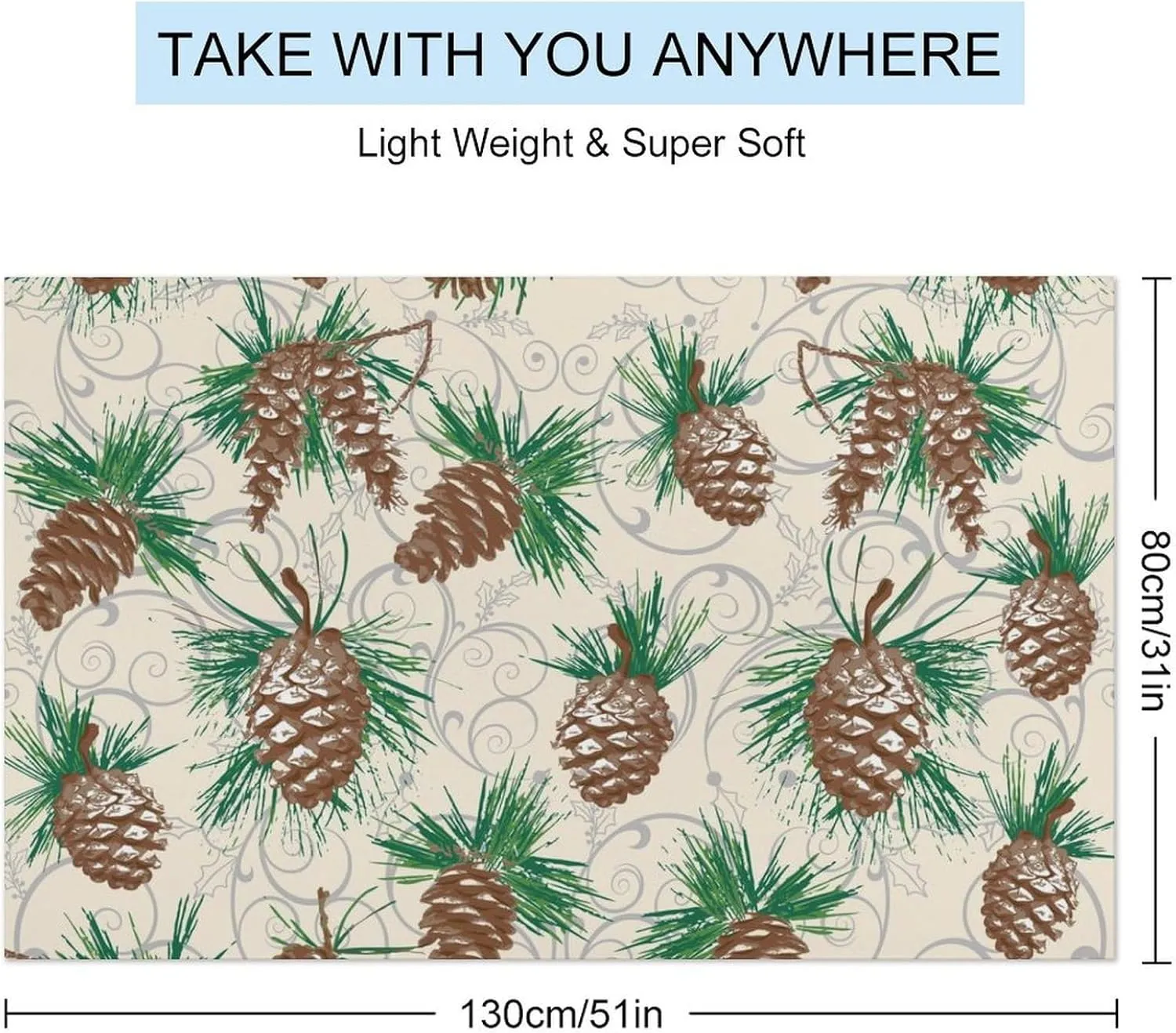 Pinecone Large Oversized Beach Towel Quick Dry Absorbent Lightweight Thin Bathroom Bath Pool Swim Towels Sand Free Towel