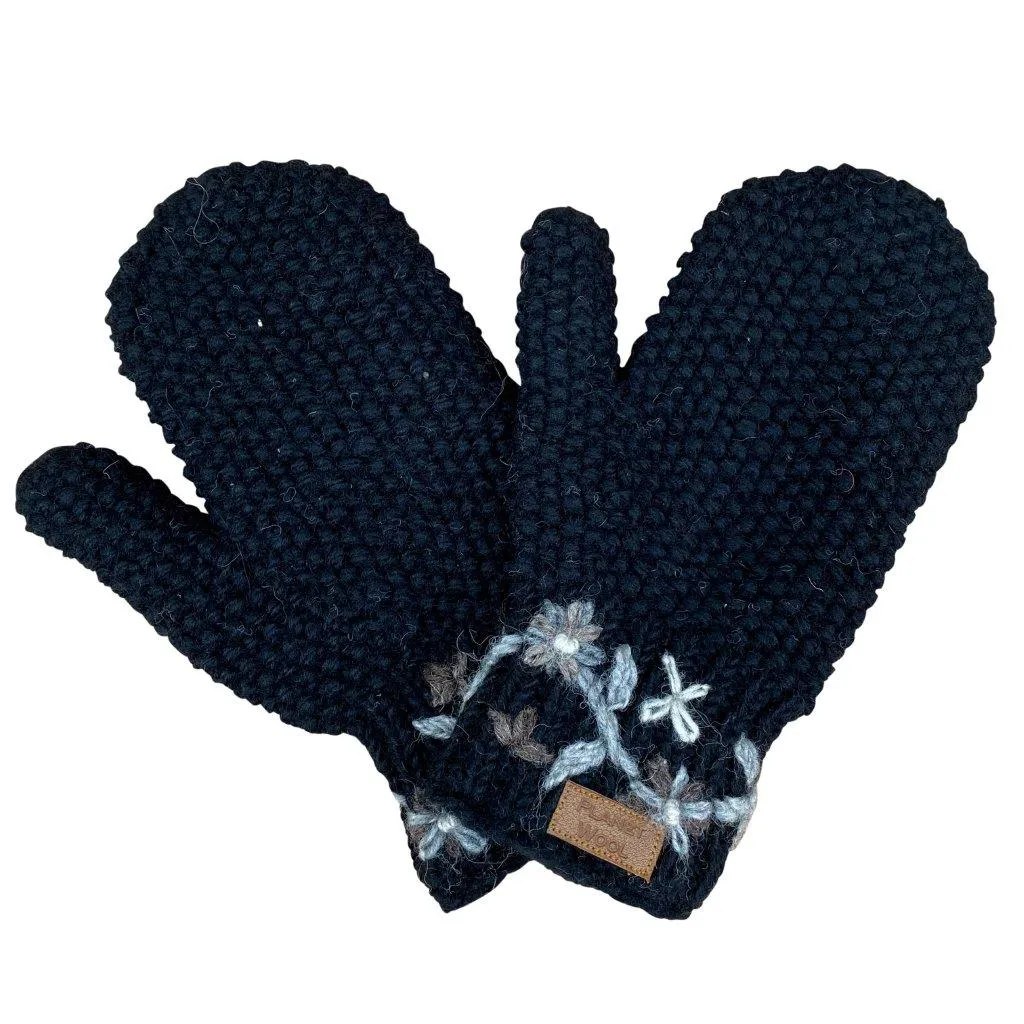 Planet Wool - flower mittens | wollen wanten