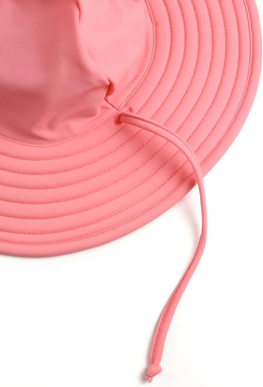 RuffleButts Baby/Toddler Girls UPF 50  Sun Protective Wide Brim Swimwear Sun Hat