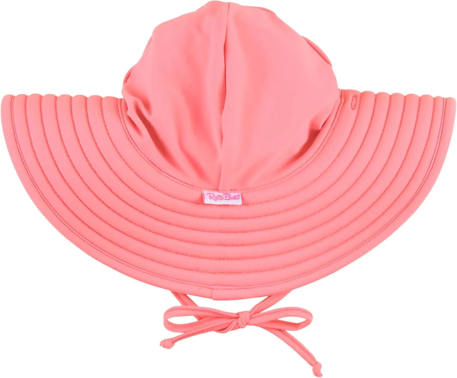 RuffleButts Baby/Toddler Girls UPF 50  Sun Protective Wide Brim Swimwear Sun Hat