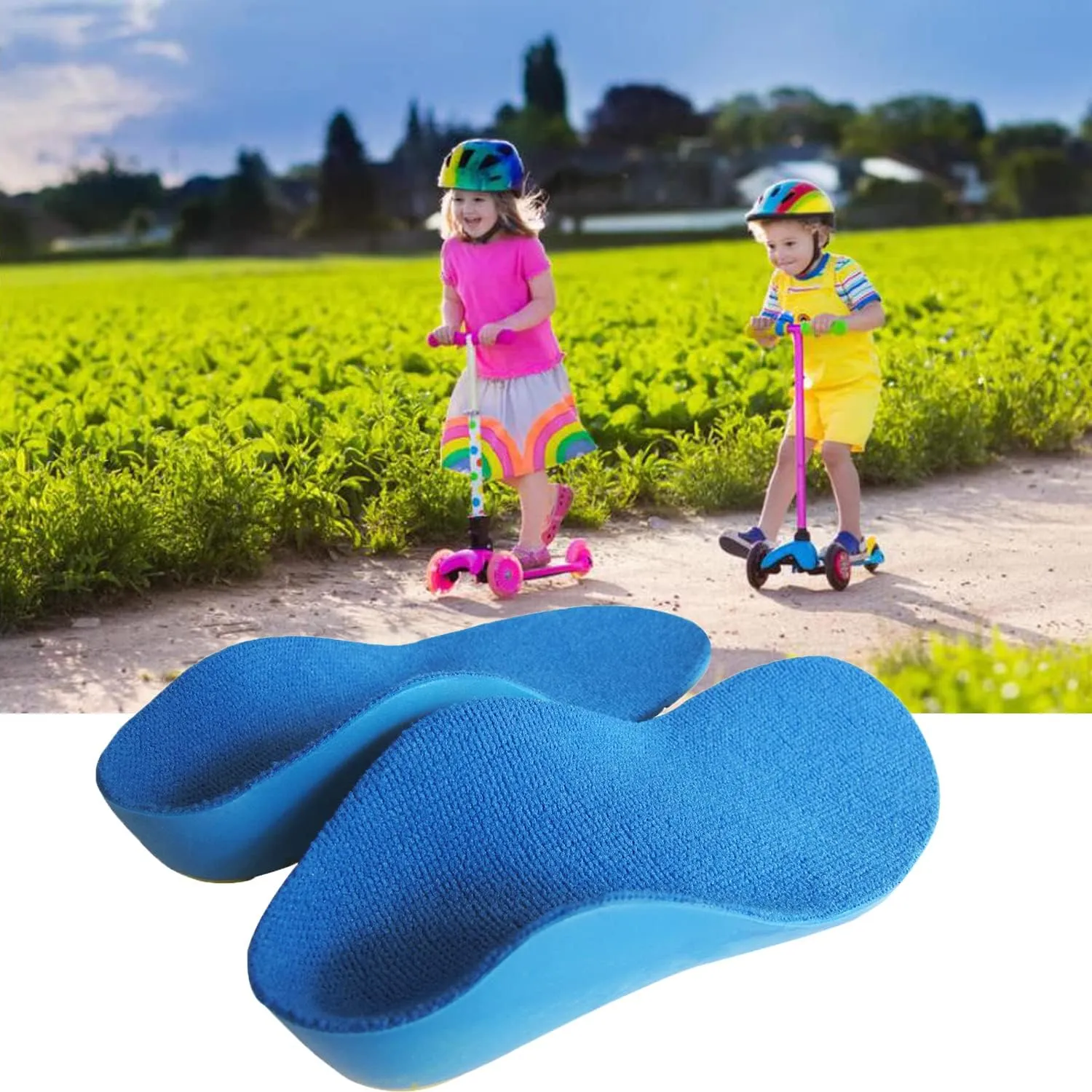 Sports Shoe Insoles for Kids High Arch Support Insoles with Gel for Flat Feet Thick Foam Insoles for Odor Eaters Orthopedic Shoe Replacement Inserts for Boys and Girls