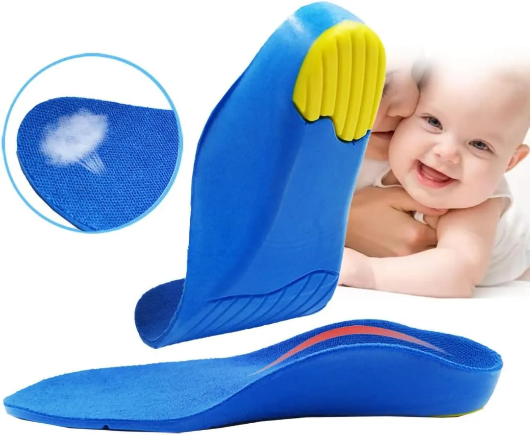 Sports Shoe Insoles for Kids High Arch Support Insoles with Gel for Flat Feet Thick Foam Insoles for Odor Eaters Orthopedic Shoe Replacement Inserts for Boys and Girls