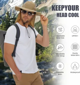 Spring Sun Hat with UPF 50  Unisex Fishing Hat Neck Flap Boonie Hat Bucket Hat