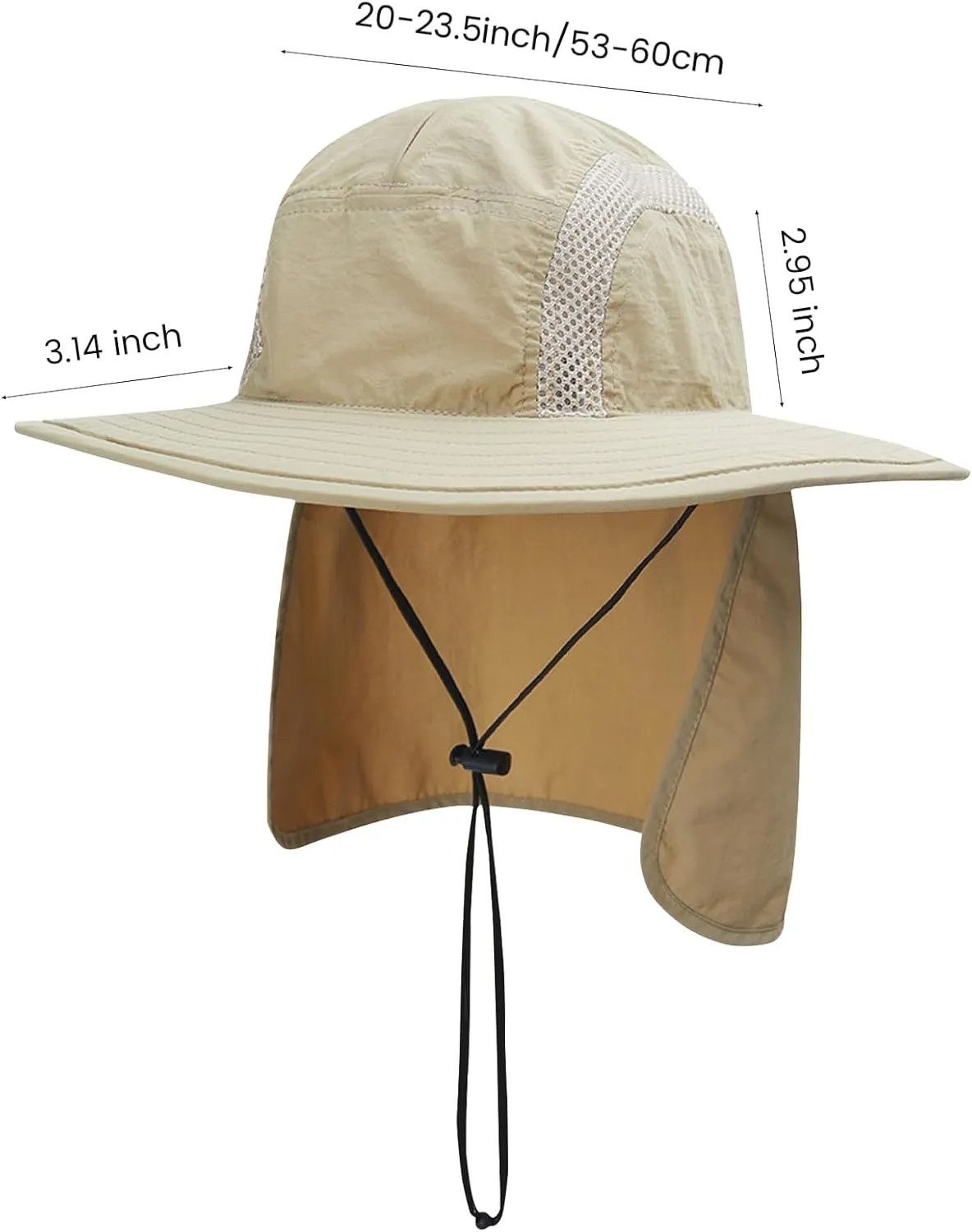 Spring Sun Hat with UPF 50  Unisex Fishing Hat Neck Flap Boonie Hat Bucket Hat