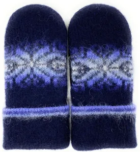 Warm Women Knit Mittens 100% Icelandic Wool Fleece Lined by Freyja Canada