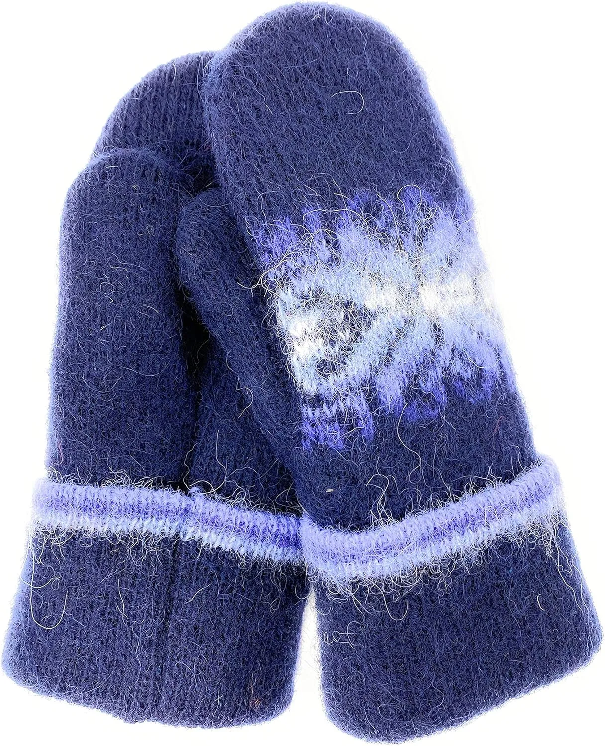 Warm Women Knit Mittens 100% Icelandic Wool Fleece Lined by Freyja Canada
