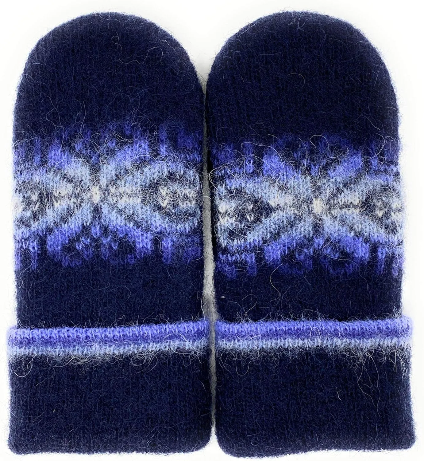 Warm Women Knit Mittens 100% Icelandic Wool Fleece Lined by Freyja Canada