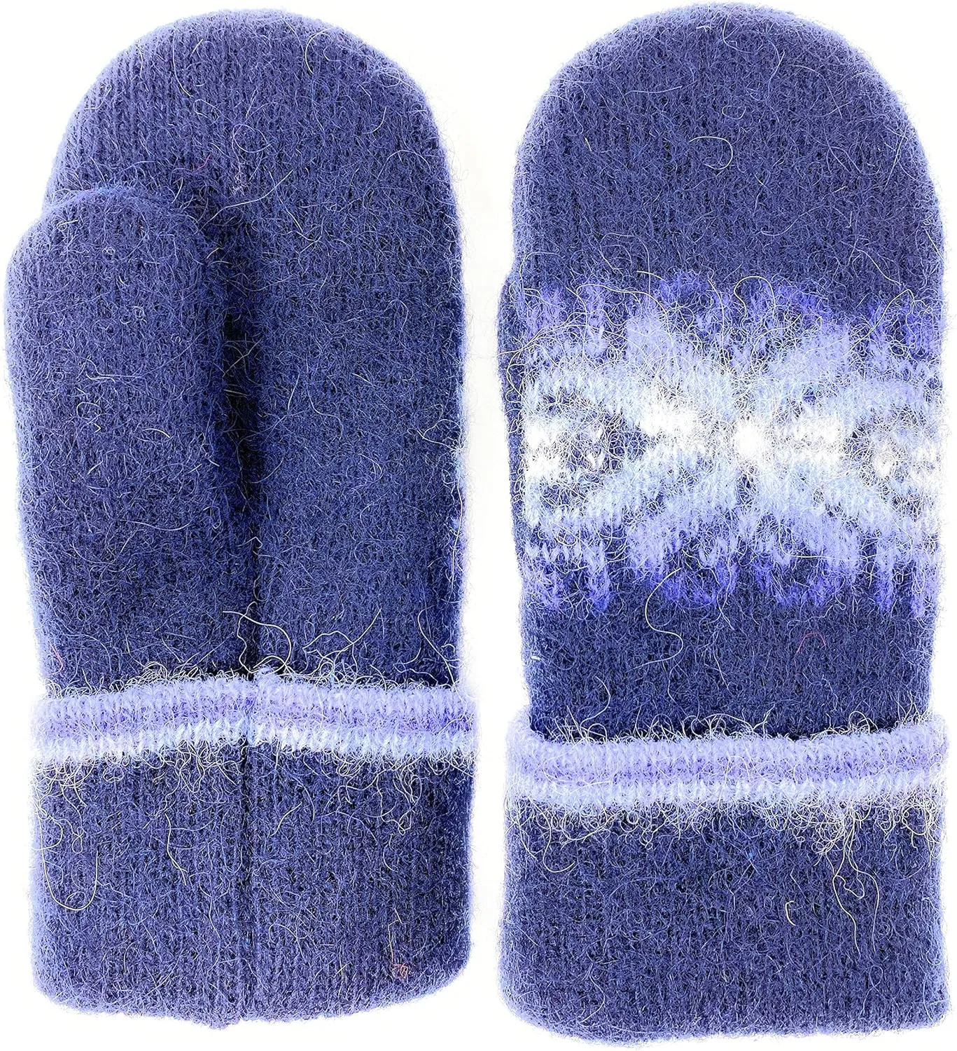 Warm Women Knit Mittens 100% Icelandic Wool Fleece Lined by Freyja Canada