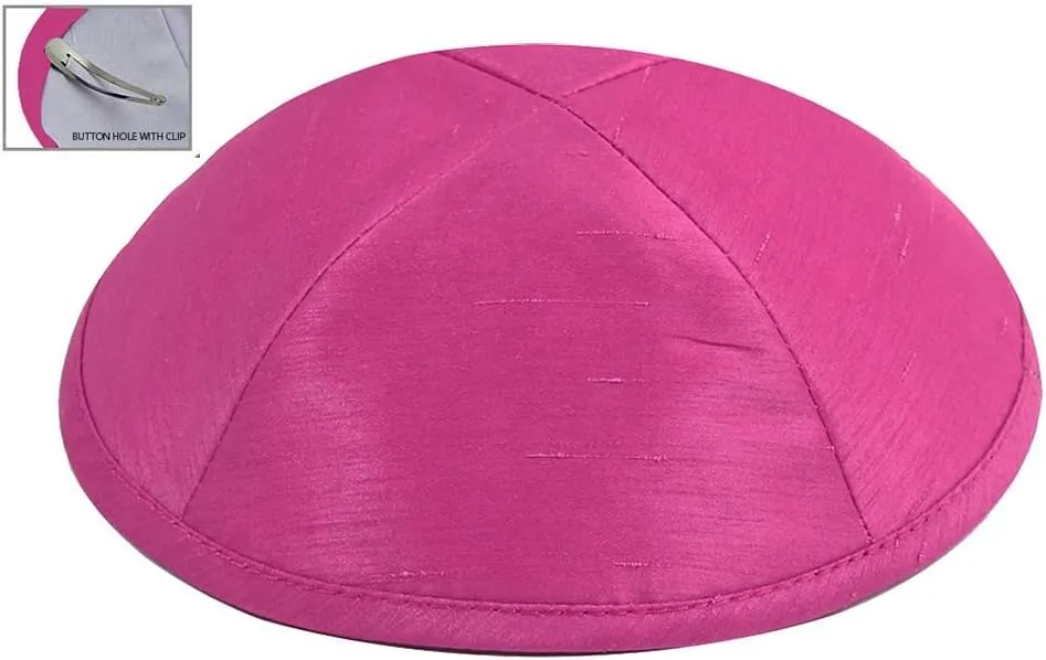 Zion Judaica Deluxe Raw Silk Kippot Bulk Packs or Single Kippah Includes Free Clips