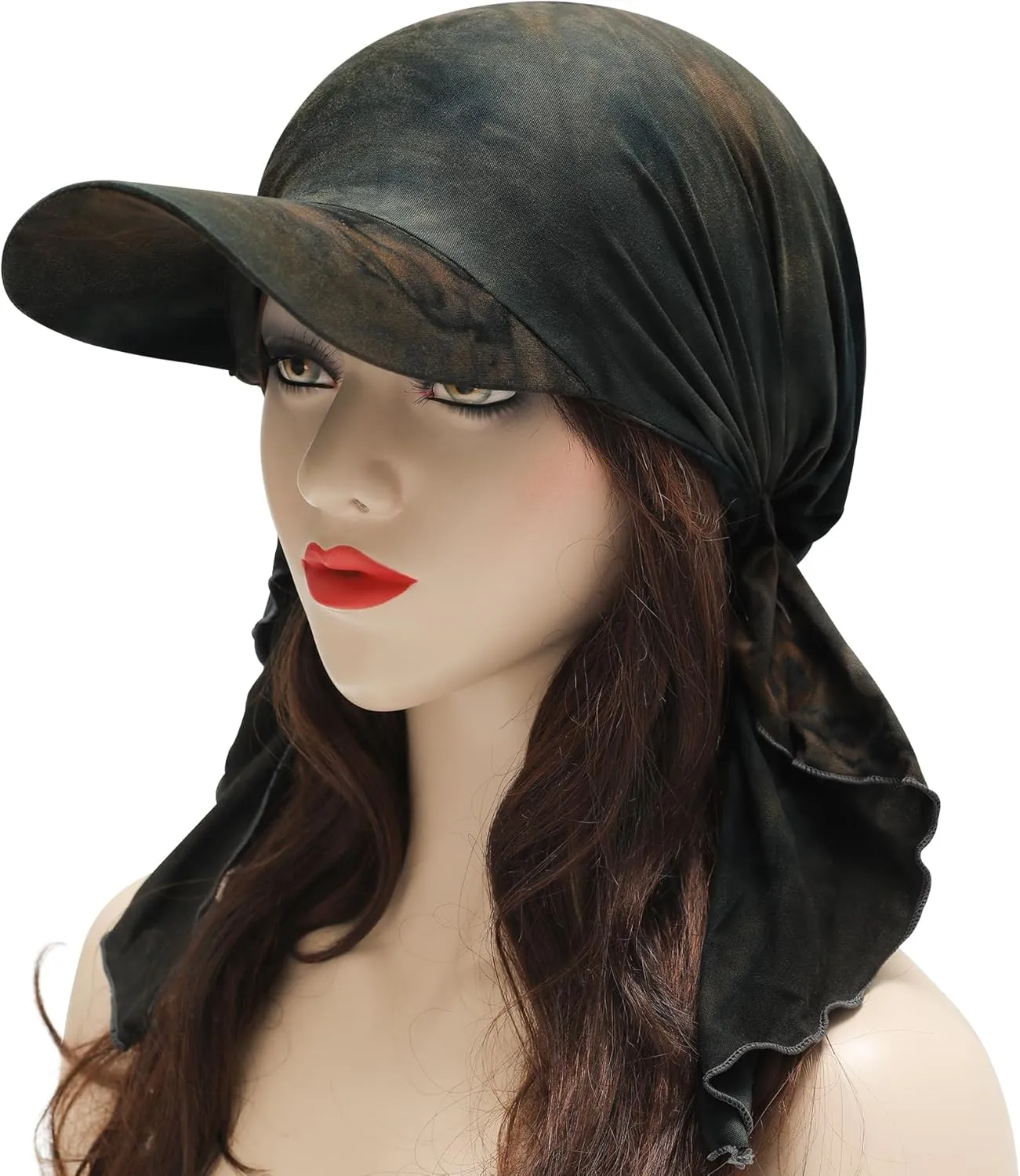 ZLYC Chemo Headwear for Women Brim Visor Head Scarf Pre Tied Headwraps Lightweight Skull Cap