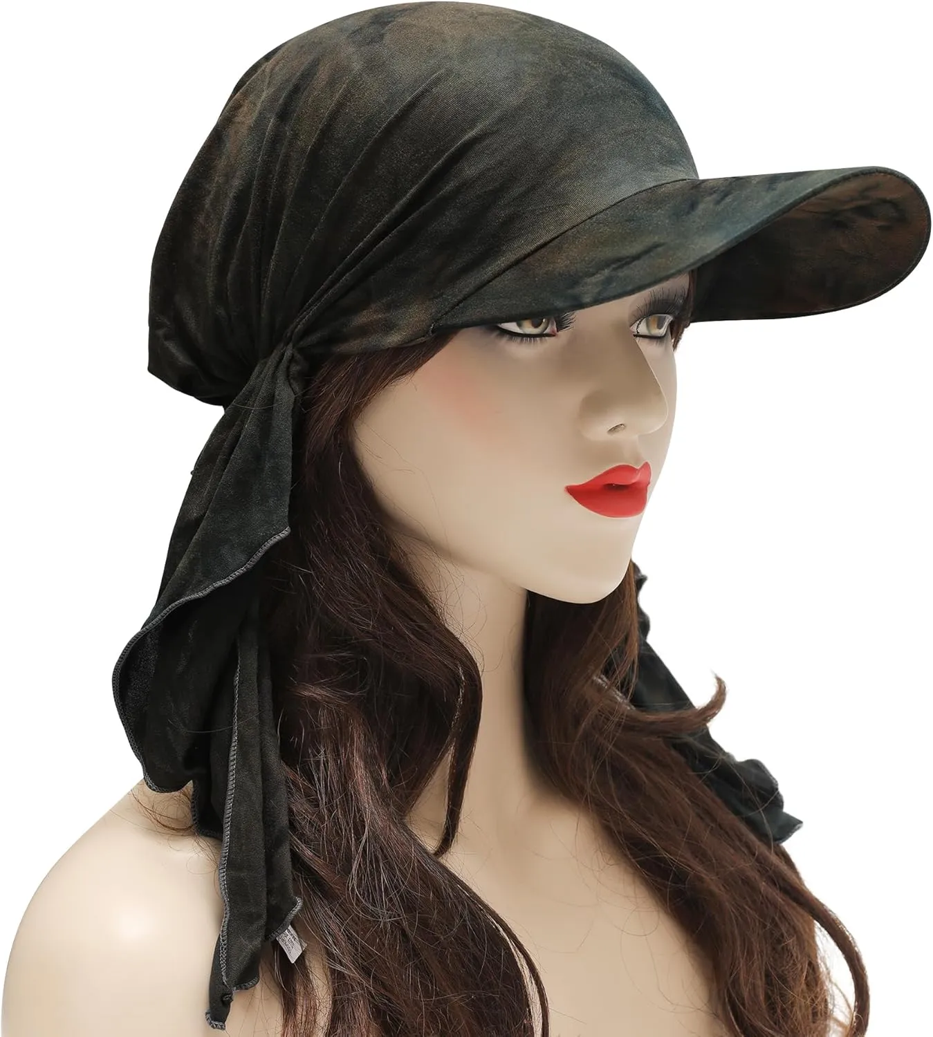 ZLYC Chemo Headwear for Women Brim Visor Head Scarf Pre Tied Headwraps Lightweight Skull Cap