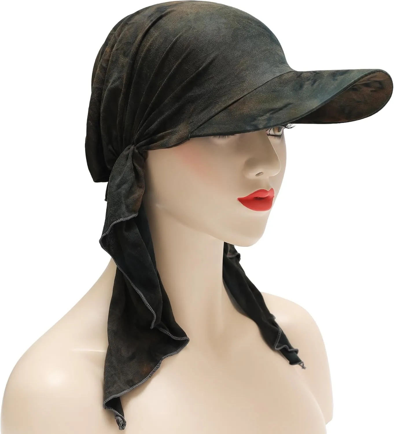 ZLYC Chemo Headwear for Women Brim Visor Head Scarf Pre Tied Headwraps Lightweight Skull Cap
