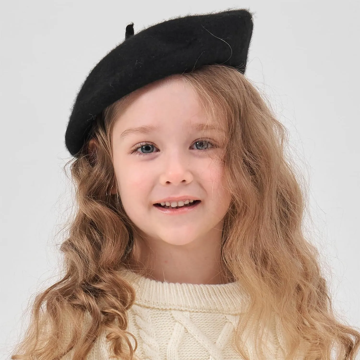 ZLYC Wool Kids Beret Hat Girls Solid Color Artist French Beret Cap